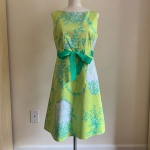 Lime green toile dress